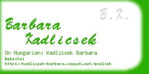 barbara kadlicsek business card